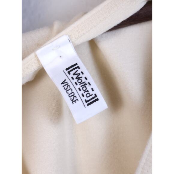 Wolford Tank Top Light Ivory Medium Basic Wrap Bust Slim Sleeveless Stretch - Picture 2 of 12